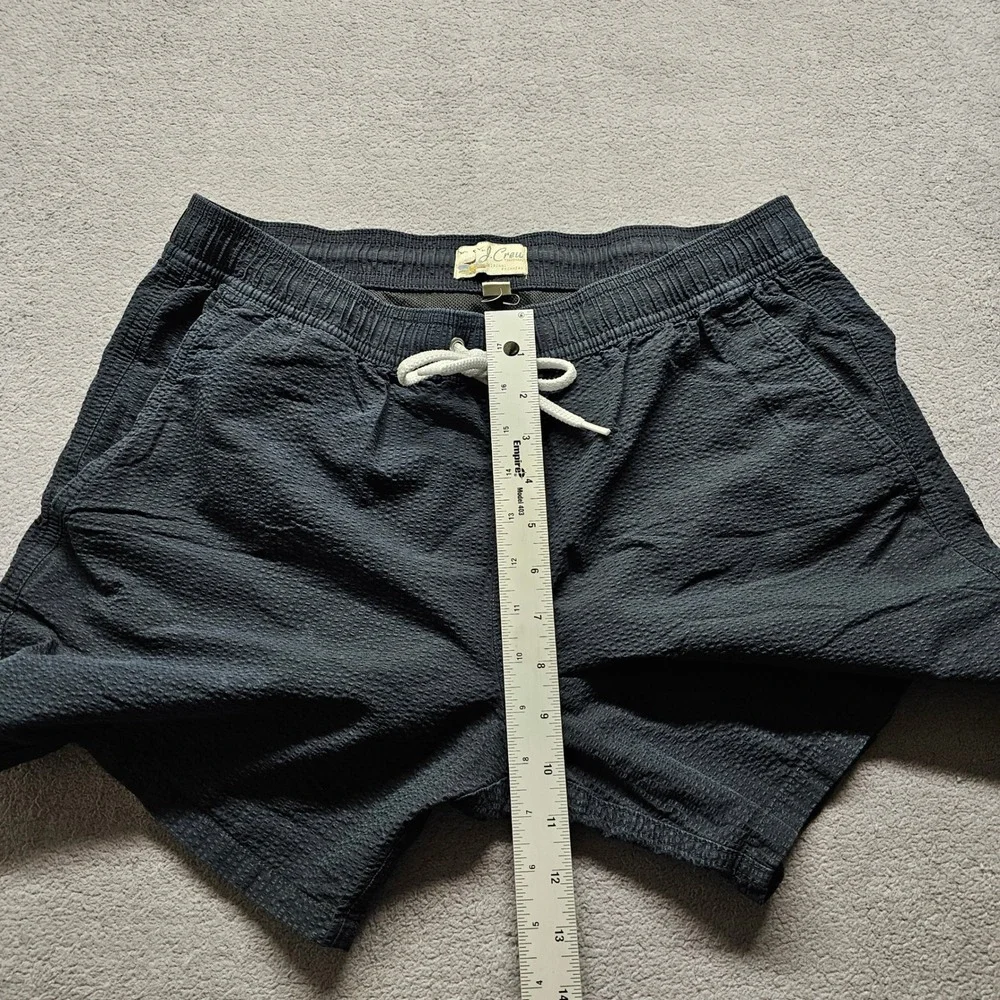 J.Crew Seersucker Swim Trunks Mens M Navy Blue Original Swimwear Shorts 6in